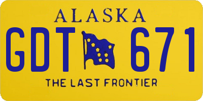 AK license plate GDT671