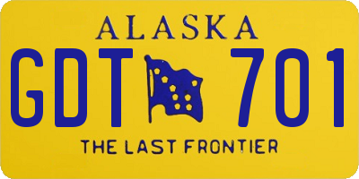 AK license plate GDT701