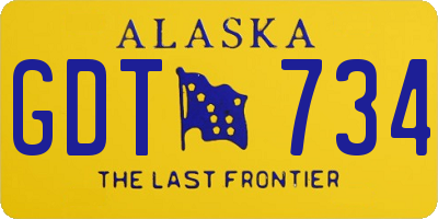 AK license plate GDT734
