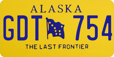 AK license plate GDT754