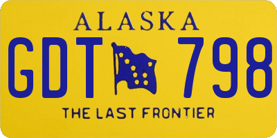 AK license plate GDT798