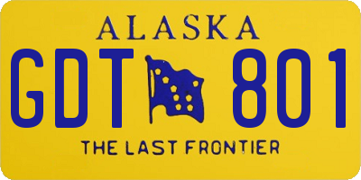 AK license plate GDT801