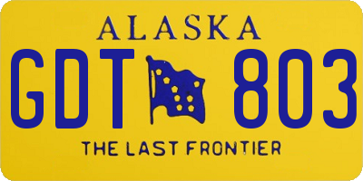 AK license plate GDT803