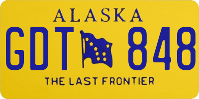 AK license plate GDT848