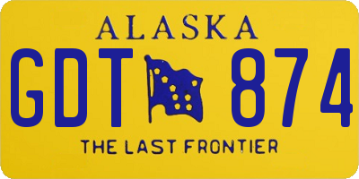 AK license plate GDT874