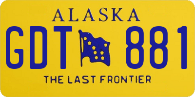 AK license plate GDT881
