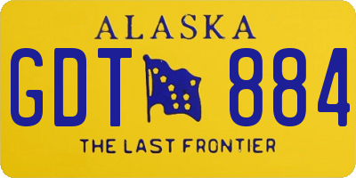 AK license plate GDT884