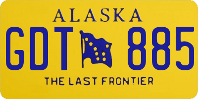 AK license plate GDT885