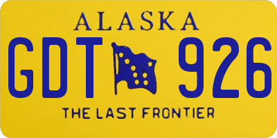 AK license plate GDT926