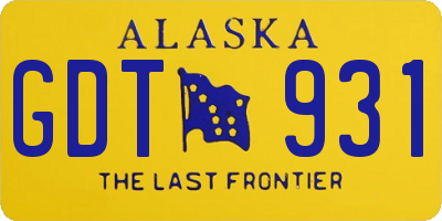 AK license plate GDT931