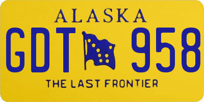 AK license plate GDT958