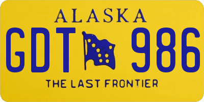 AK license plate GDT986