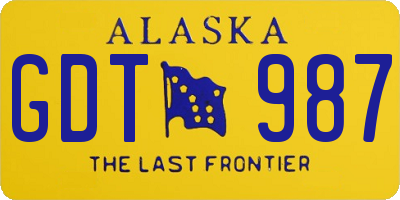 AK license plate GDT987