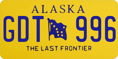 AK license plate GDT996