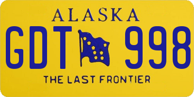 AK license plate GDT998