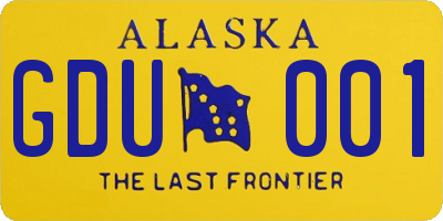 AK license plate GDU001