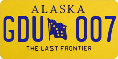 AK license plate GDU007