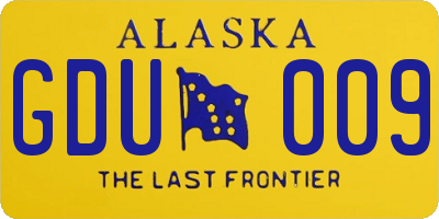 AK license plate GDU009