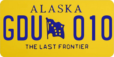AK license plate GDU010
