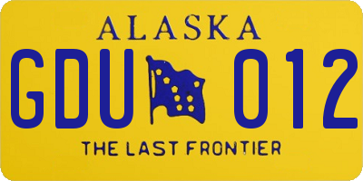 AK license plate GDU012