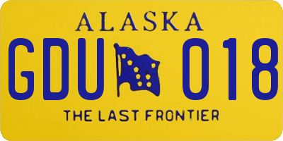 AK license plate GDU018