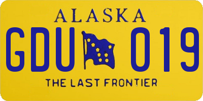AK license plate GDU019