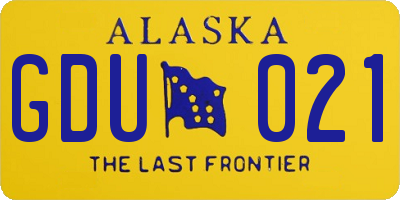AK license plate GDU021