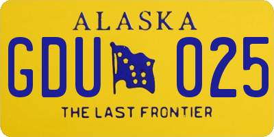 AK license plate GDU025