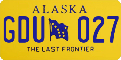 AK license plate GDU027