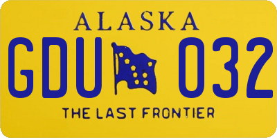 AK license plate GDU032