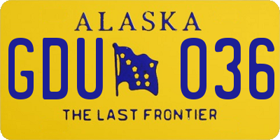 AK license plate GDU036