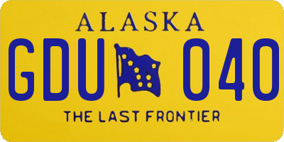 AK license plate GDU040