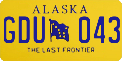 AK license plate GDU043