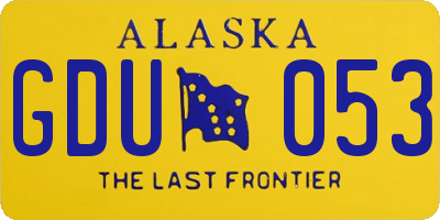AK license plate GDU053