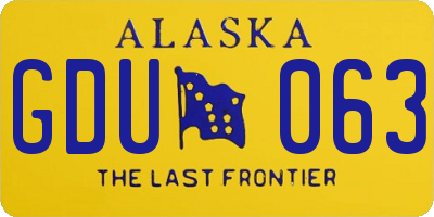 AK license plate GDU063