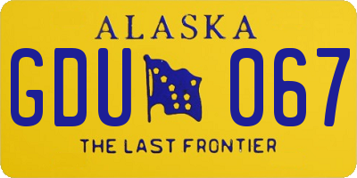 AK license plate GDU067