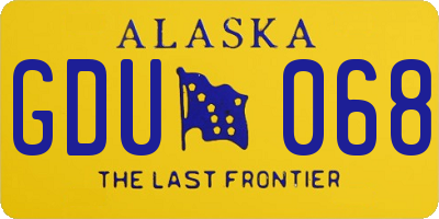 AK license plate GDU068