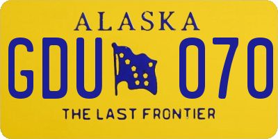 AK license plate GDU070