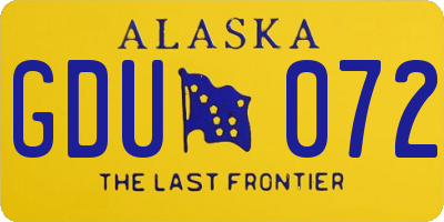 AK license plate GDU072