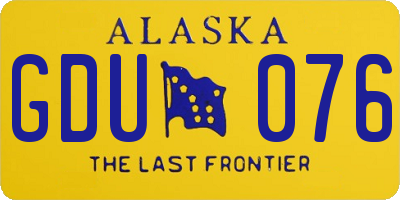 AK license plate GDU076