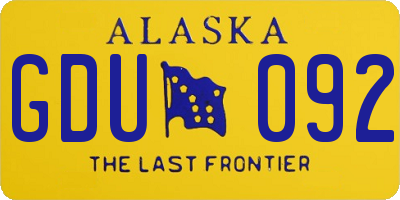 AK license plate GDU092