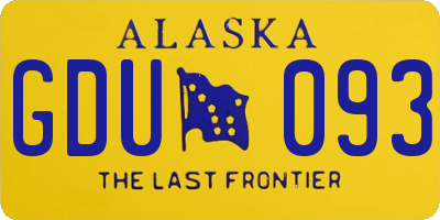 AK license plate GDU093