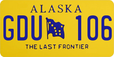 AK license plate GDU106