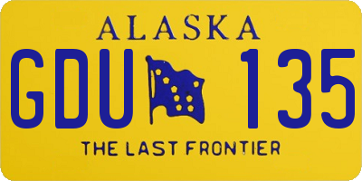 AK license plate GDU135