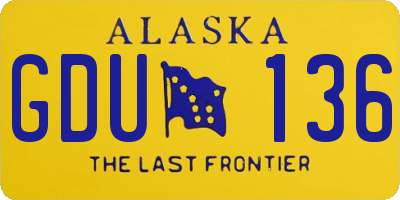 AK license plate GDU136