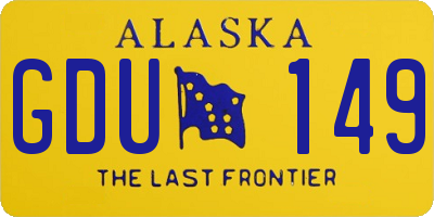 AK license plate GDU149
