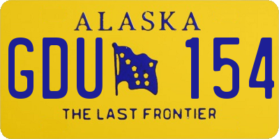 AK license plate GDU154