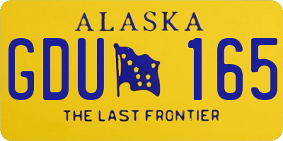 AK license plate GDU165