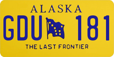 AK license plate GDU181