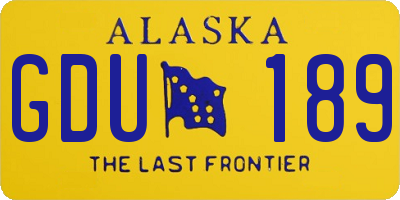 AK license plate GDU189